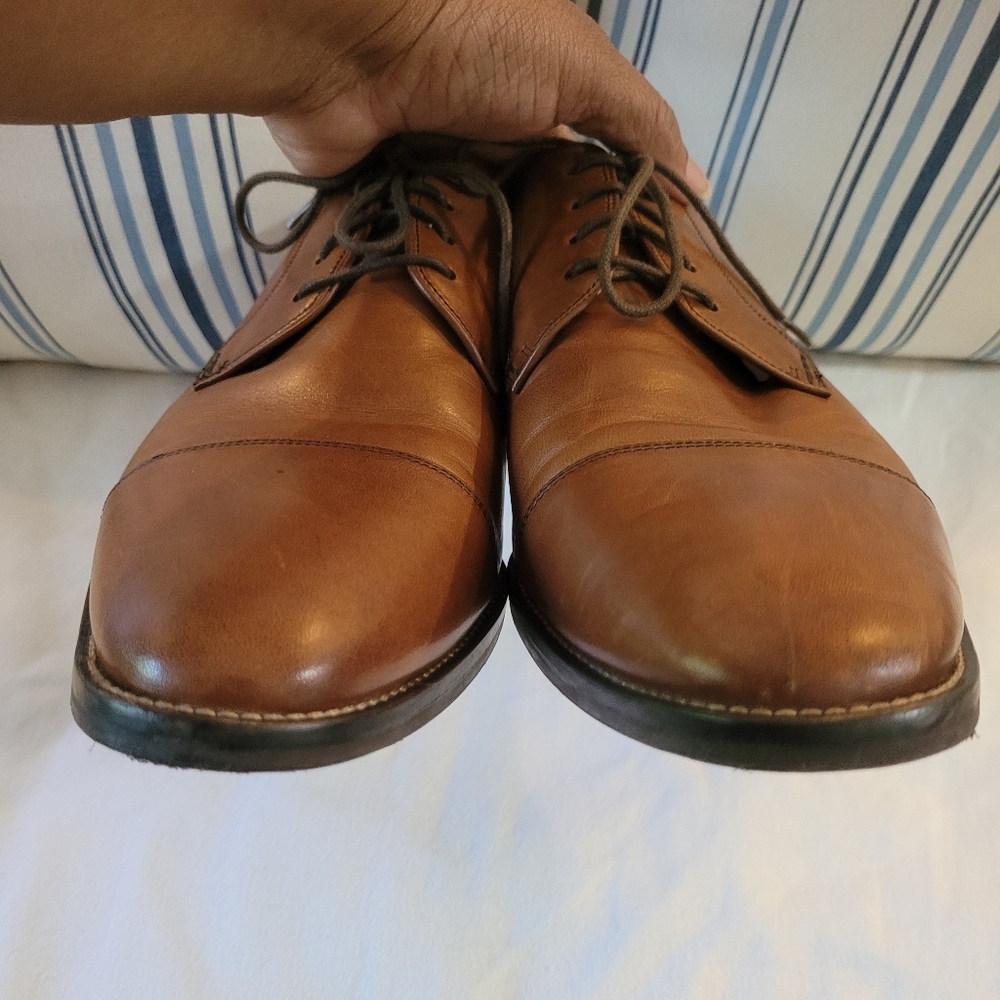 Cole Haan Mens Lenox Hill British Tan Cap Toe Lace Up Dress Oxfords Size 10.5 M - Picture 9 of 11